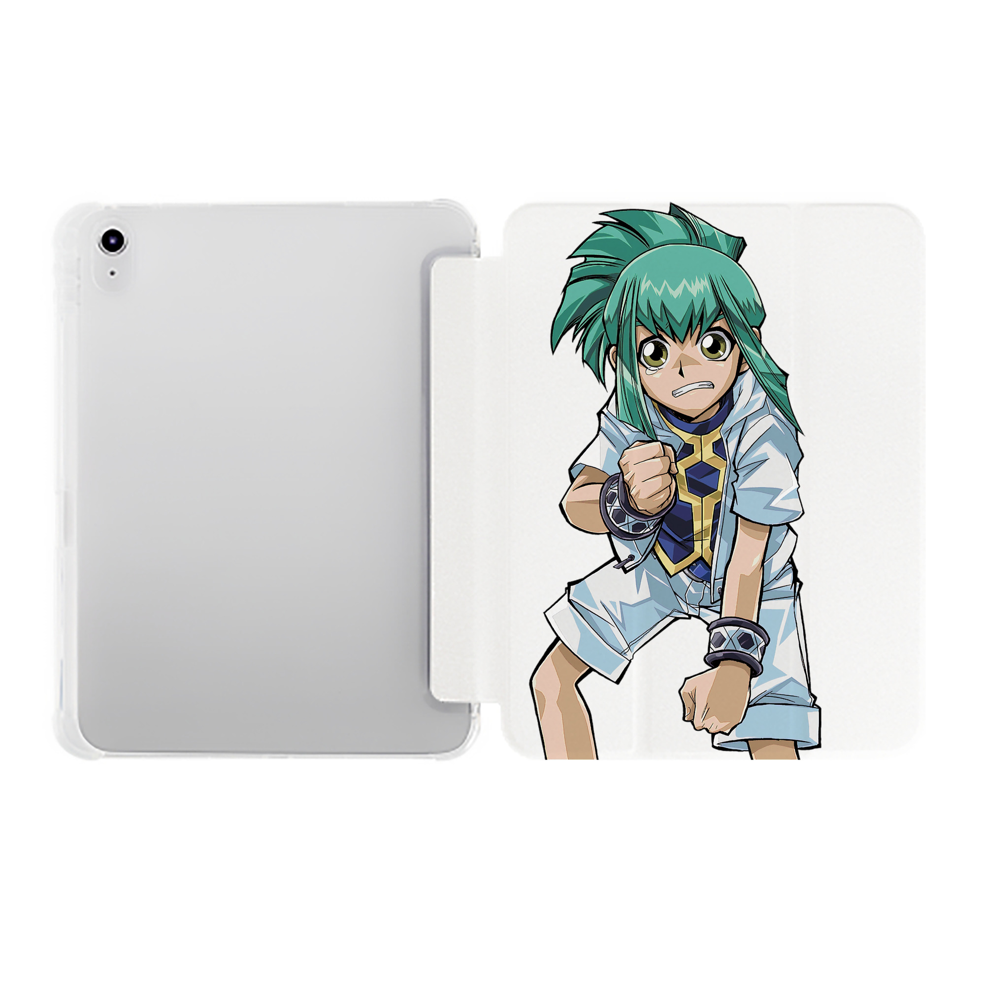 （画像用） 遊☆戯☆王 Yu-Gi-Oh! IPad ケース ペン収納付き 三つ折りスタンド PUレザー×シリコン 対応機種9.5/10.5/10.9インチ